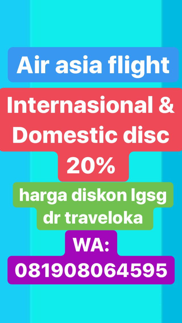 Tiket pesawat Air asia disk 20% 