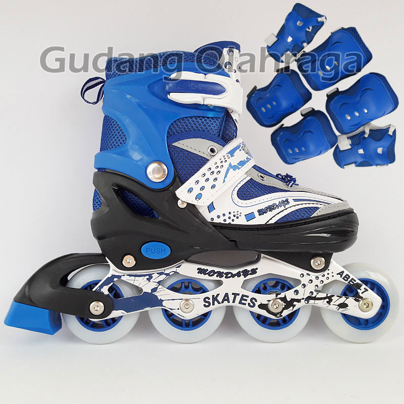 Sepatu Roda + Deker / Pelindung Inline Skate Satu Set