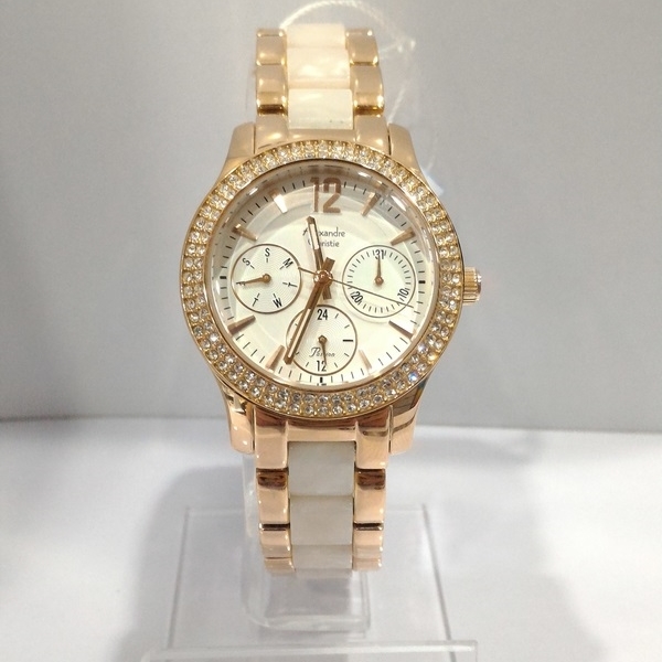 Jam Tangan ALEXANDRE CHRISTIE ORIGINAL WANITA 2463 ROSEGOLD PUTIH