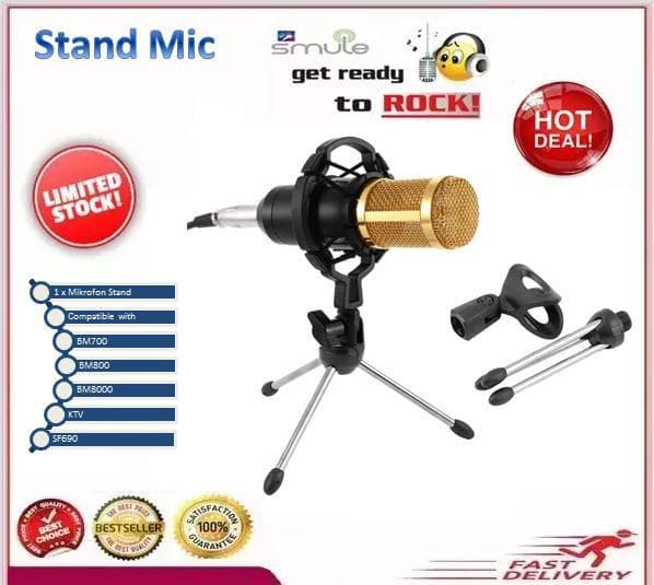 Tripod Stand Mic Microphone Mikrofon For Condensor BM700 BM800 SF666
