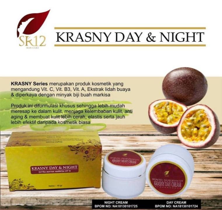 SR12 Krasny Day & Night Cream - Krim Herbal Alami Perawatan Wajah