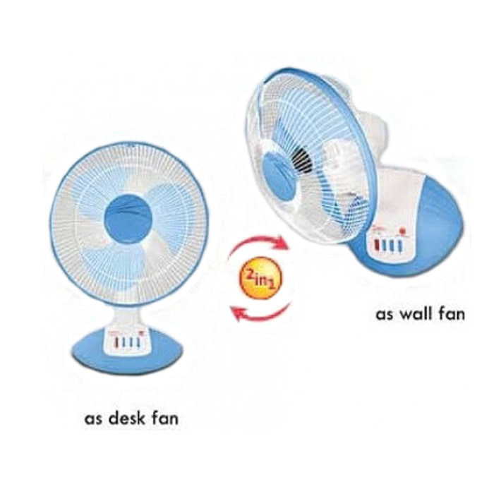 Kipas Angin Maspion EF-312 Desk Fan 12inch PutihBiru 2 in 1
