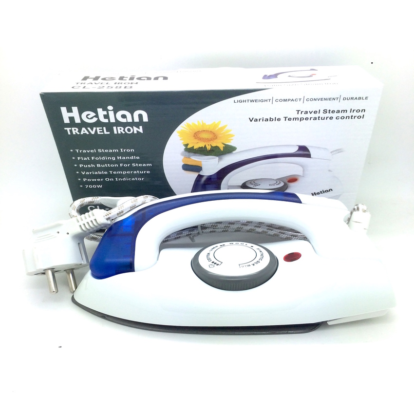 Jual Setrika Uap Lipat Portable Hetian / Soarin 2in1 Travel Iron Steamer - Kiosk Kosmetik |
