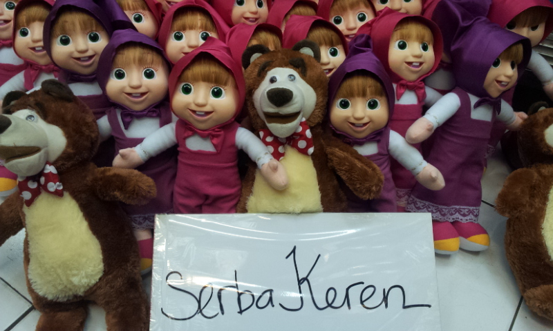 Jual boneka masha / marsha and the bear ( muka karet ) - sikorstore | Tokopedia