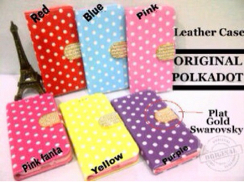 Samsung Galaxy J5 Prime Polkadot Soft Cover Leather Casing Case