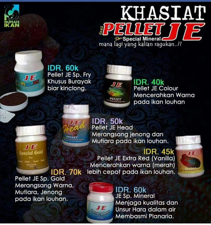 jual makanan pakan ikan louhan pelet je color warna jual makanan pakan ikan louhan pelet je color warna