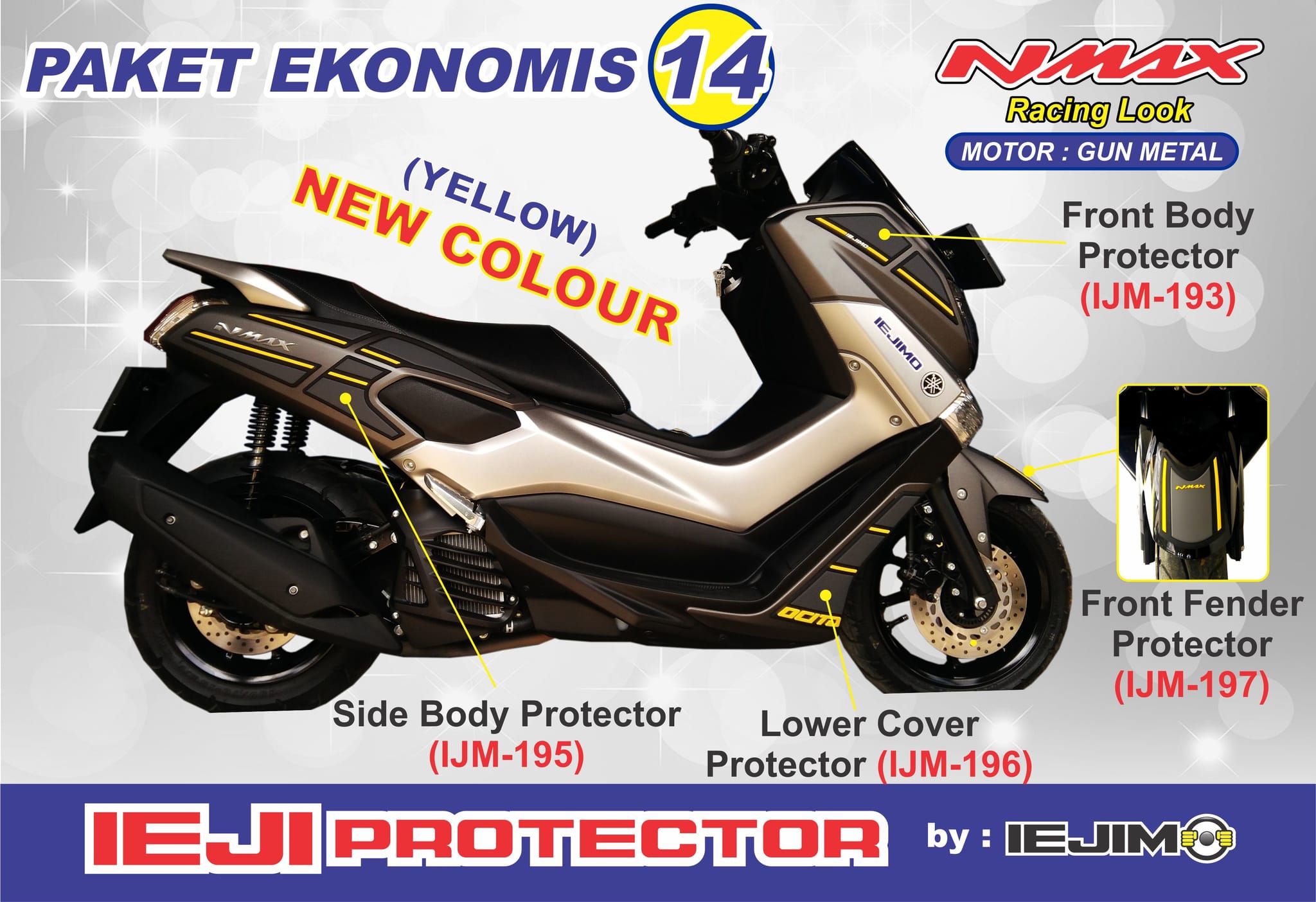 Jual AKSESORIS NMAX BODY PROTECTOR NMAX PAKET EKONOMIS 3