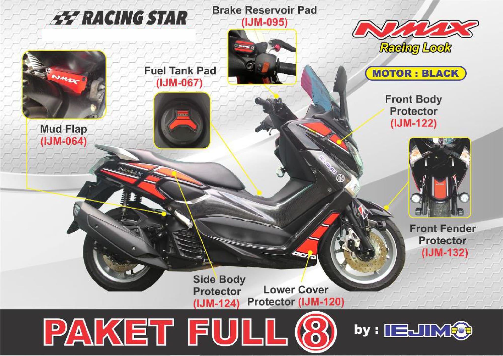 Jual Paket Body Ptotector Nmax Aksesoris Nmax Paket 1 Racing