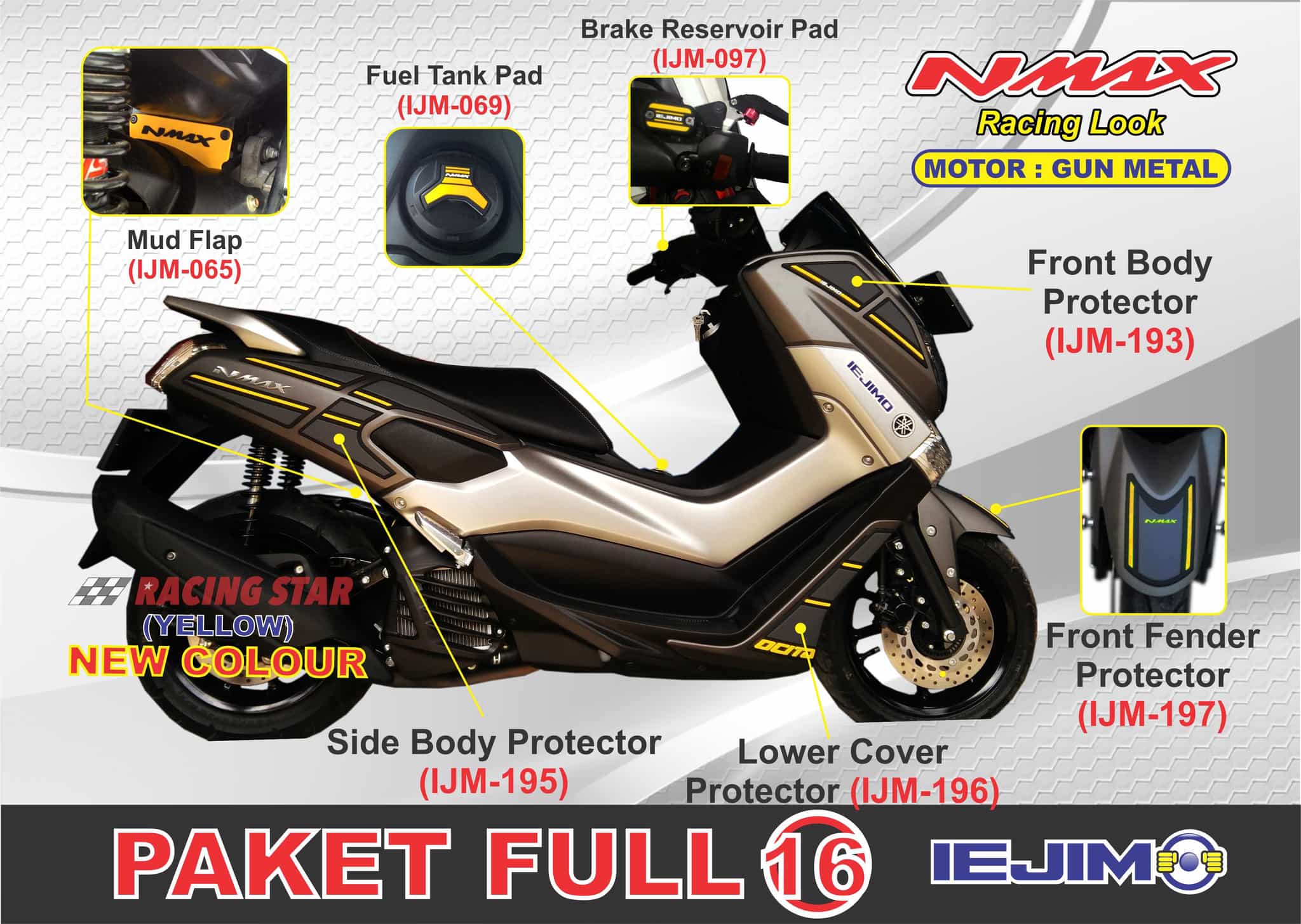 Jual BODY PROTECTOR NMAX AKSESORIS NMAX PAKET 5 Racing Star