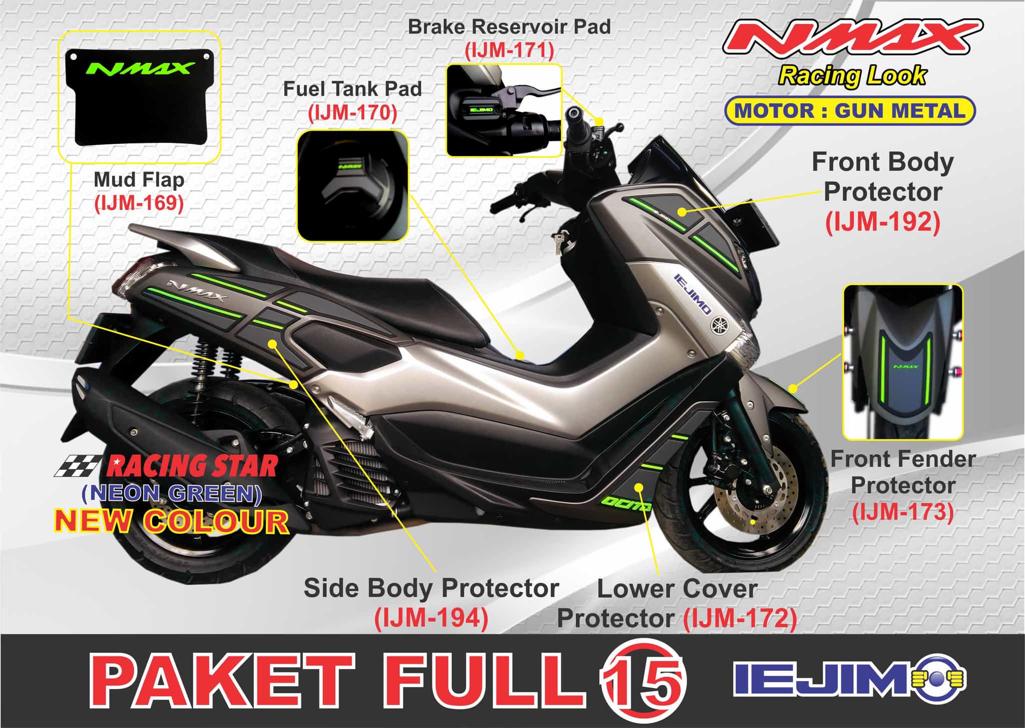 Jual BODY PROTECTOR NMAX AKSESORIS NMAX PAKET 5 Racing Star