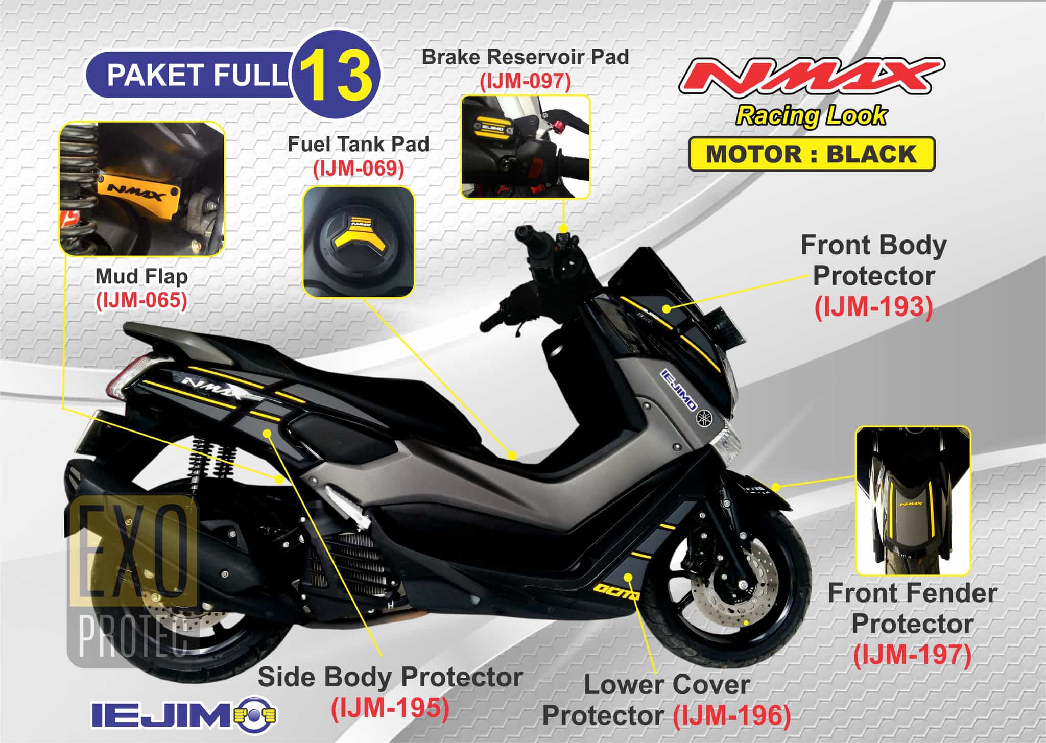 Jual Aksesoris Nmax Paket Body Protector Nmax Striping Nmax