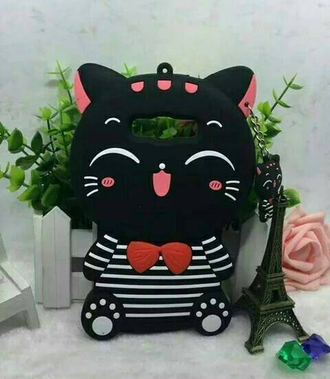 Oppo F1s A59 Cartoon 3D Bowknot Smile Lucky Cat Silicone Cover Case