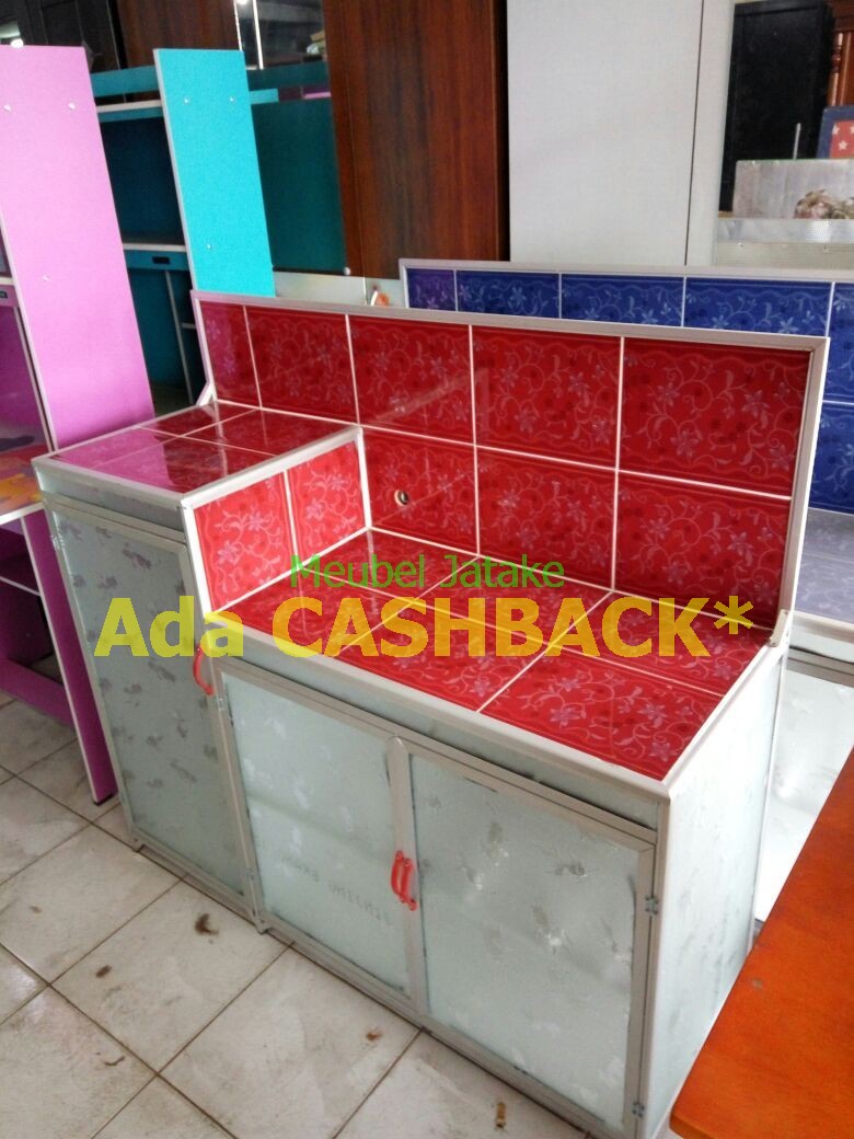 Jual Meja Kompor 3 Pintu Rak Piring Model L Keramik Aluminium