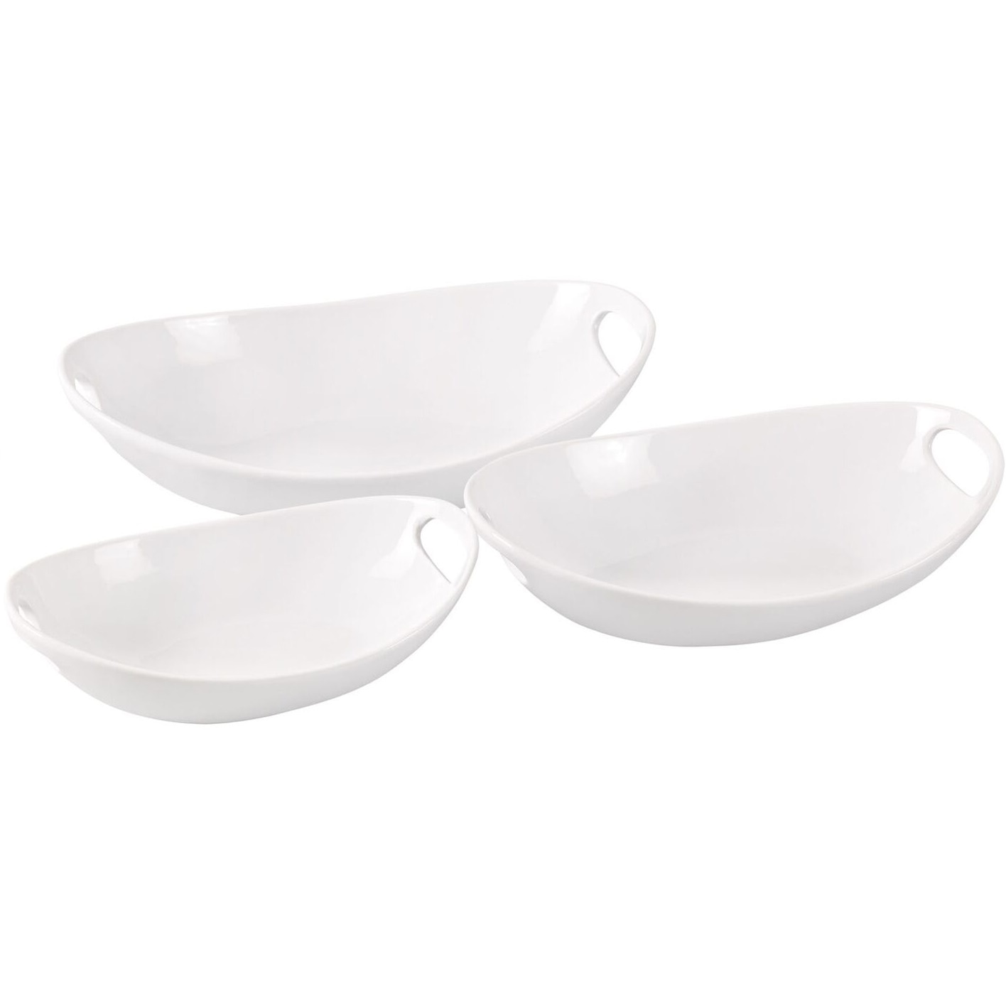 Jual Mangkok Saji Keramik Set 3 Oval Model Kapal Putih Lucu Mangkuk Sup Dengan Update