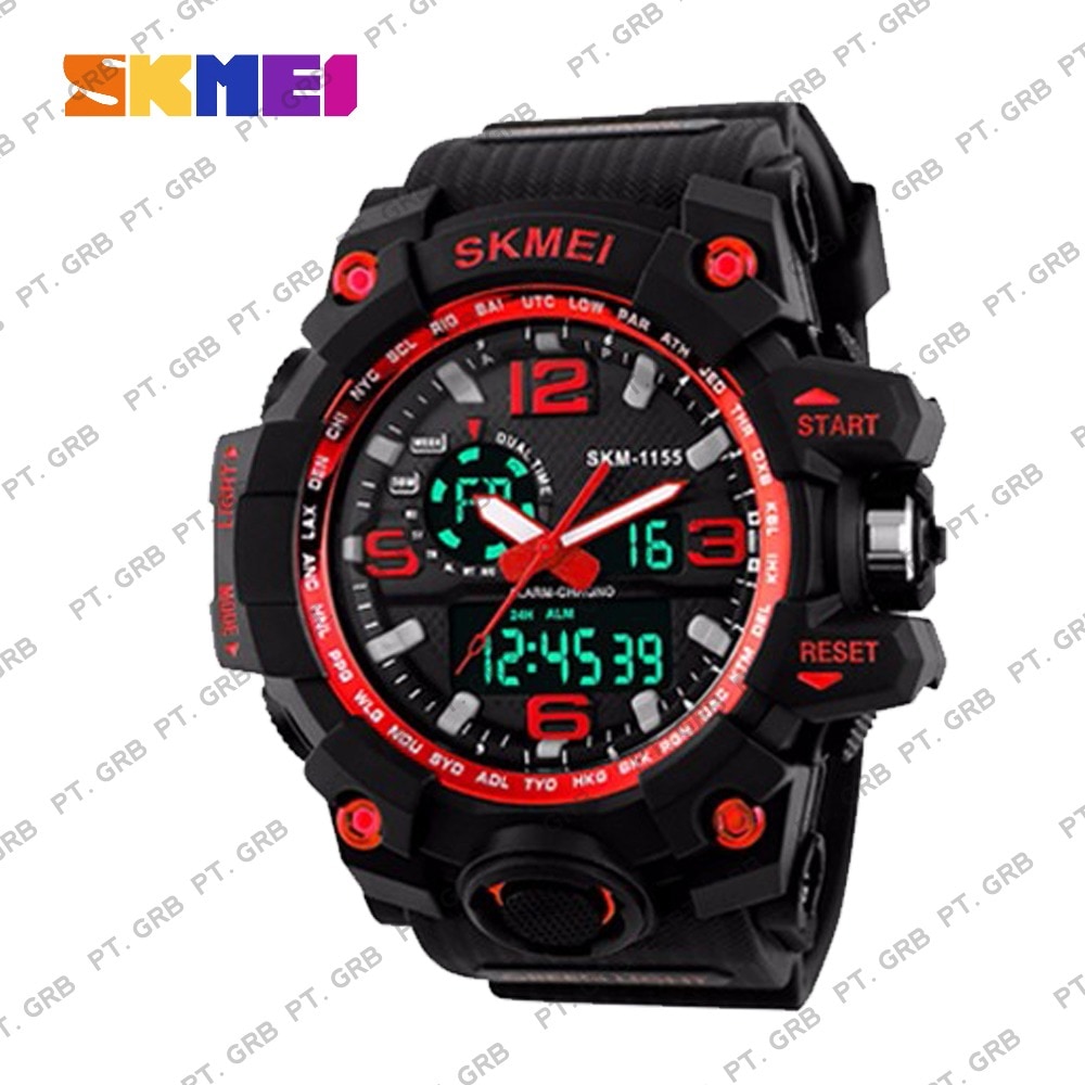 Jam Tangan Pria/Wanita Digital SKMEI 1155 Black Red Water Resistant 50M