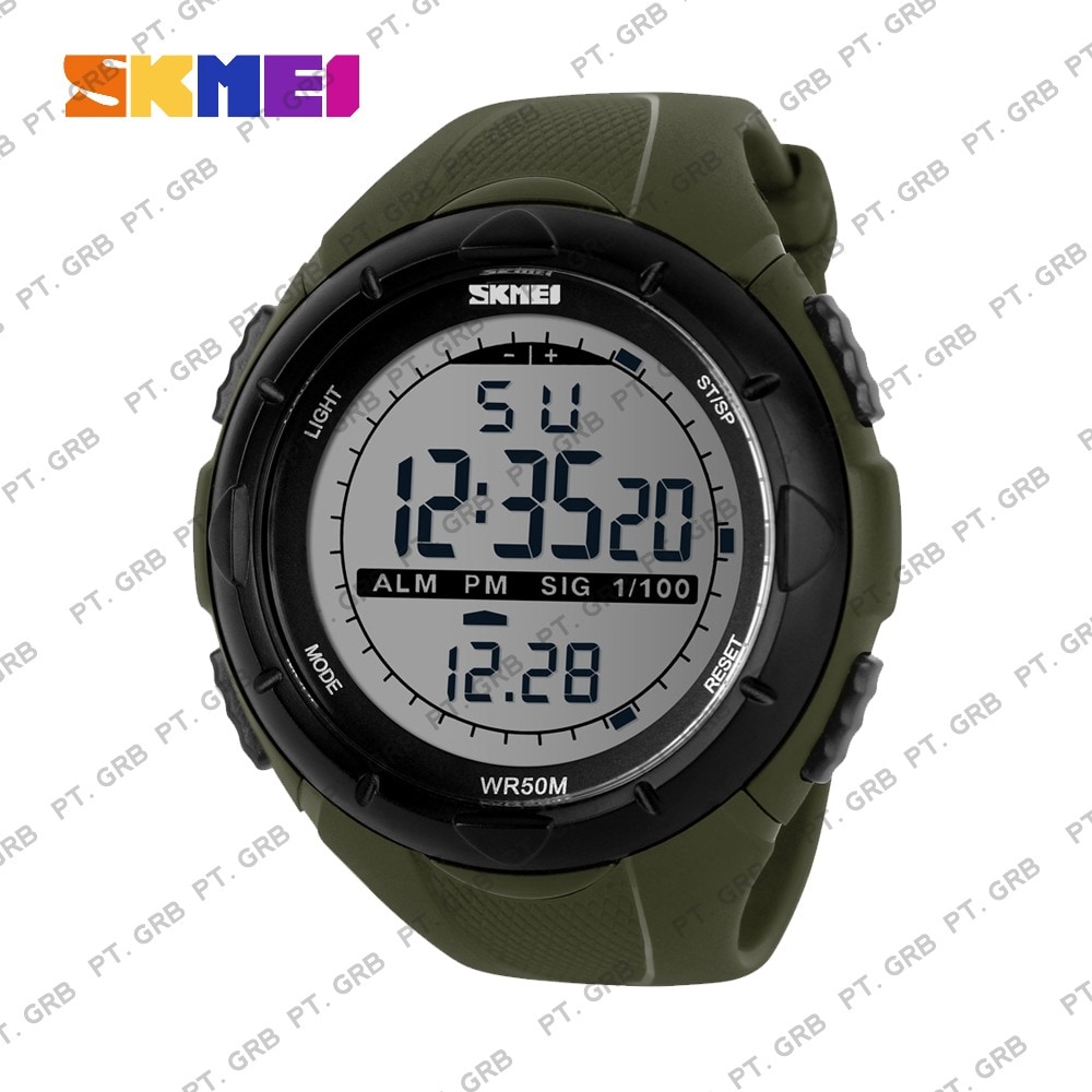 Jam Tangan Pria/Wanita Digital SKMEI 1025 Army Green Water Resistant 50M