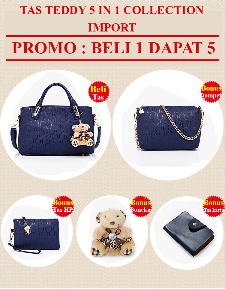 Tas 4in1 Fo01 Tas Korea Tas Slempang Tas Wanita Tas Fashion Tas Impor - Hitam
