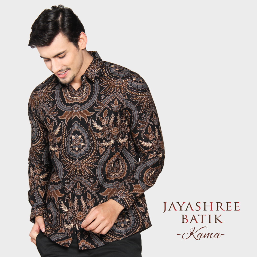 Jayashree Batik Kemeja Slimfit Kama Black Long Sleeve Pria