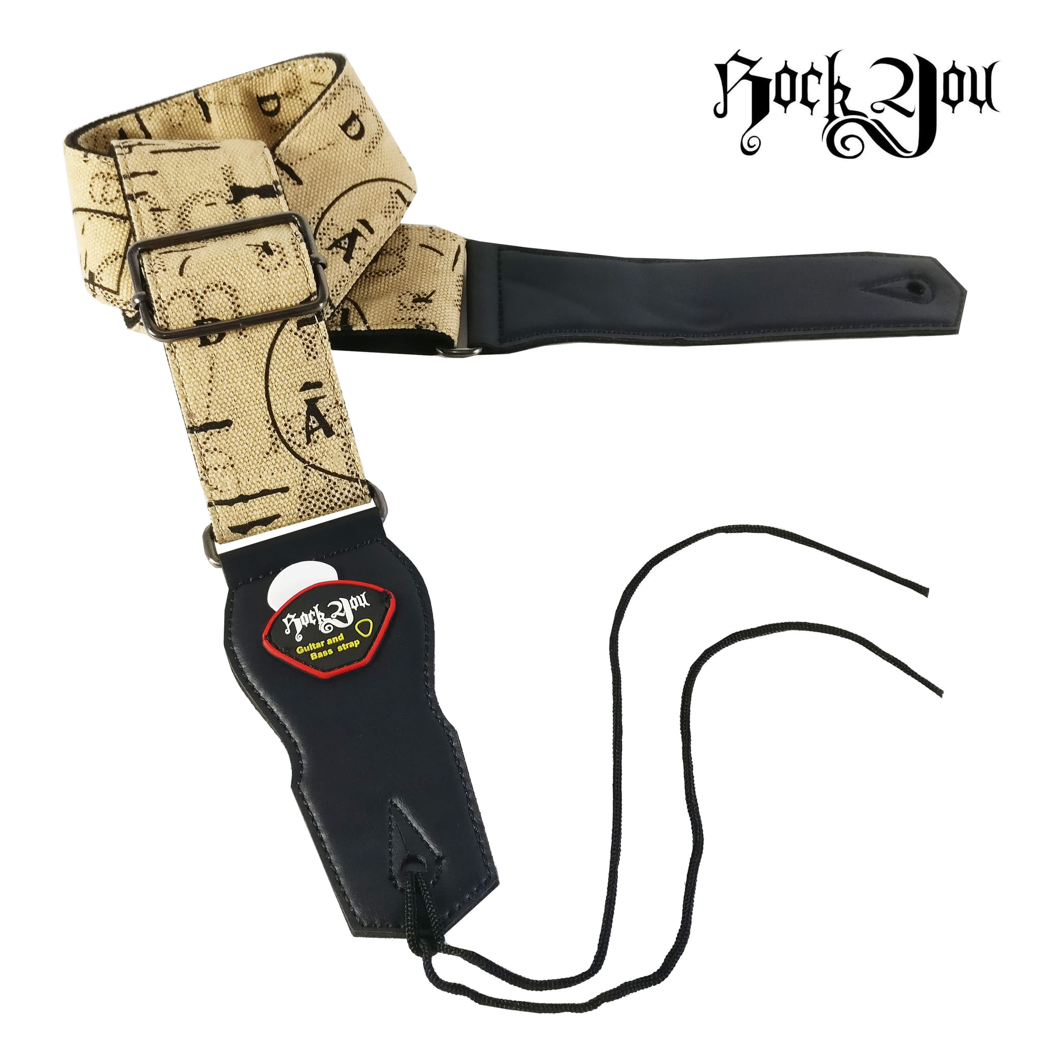Strap Gitar Bonus Pick Rock You S - 081B Tali Gitar / Sabuk Gitar