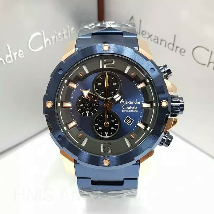Jam Tangan Pria Alexandre Christie AC 6410 MC BRUBU Chronograph