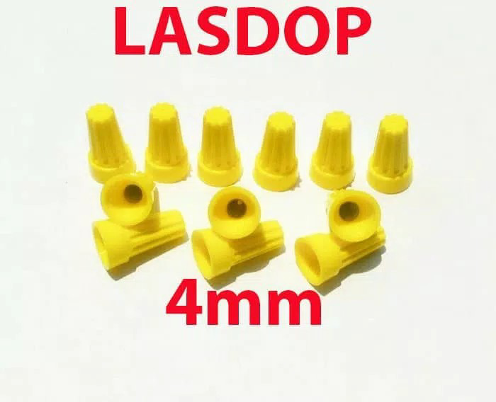 LASDOP PUTAR 4 MM 4MM WIRE CONNECTOR PENYAMBUNG KABEL P4 KUNING SATUAN