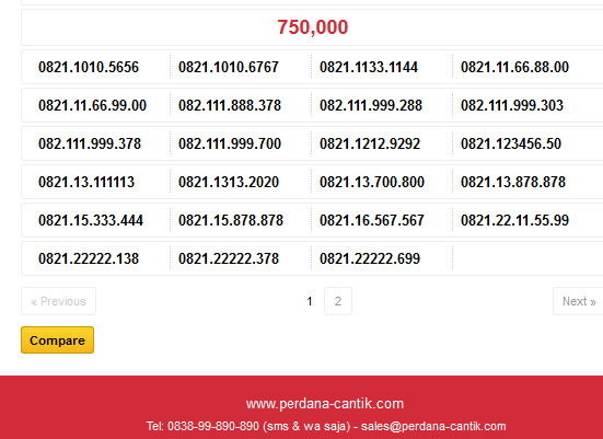 Kartu Perdana Simpati Telkomsel Nomor Cantik GSM 0821