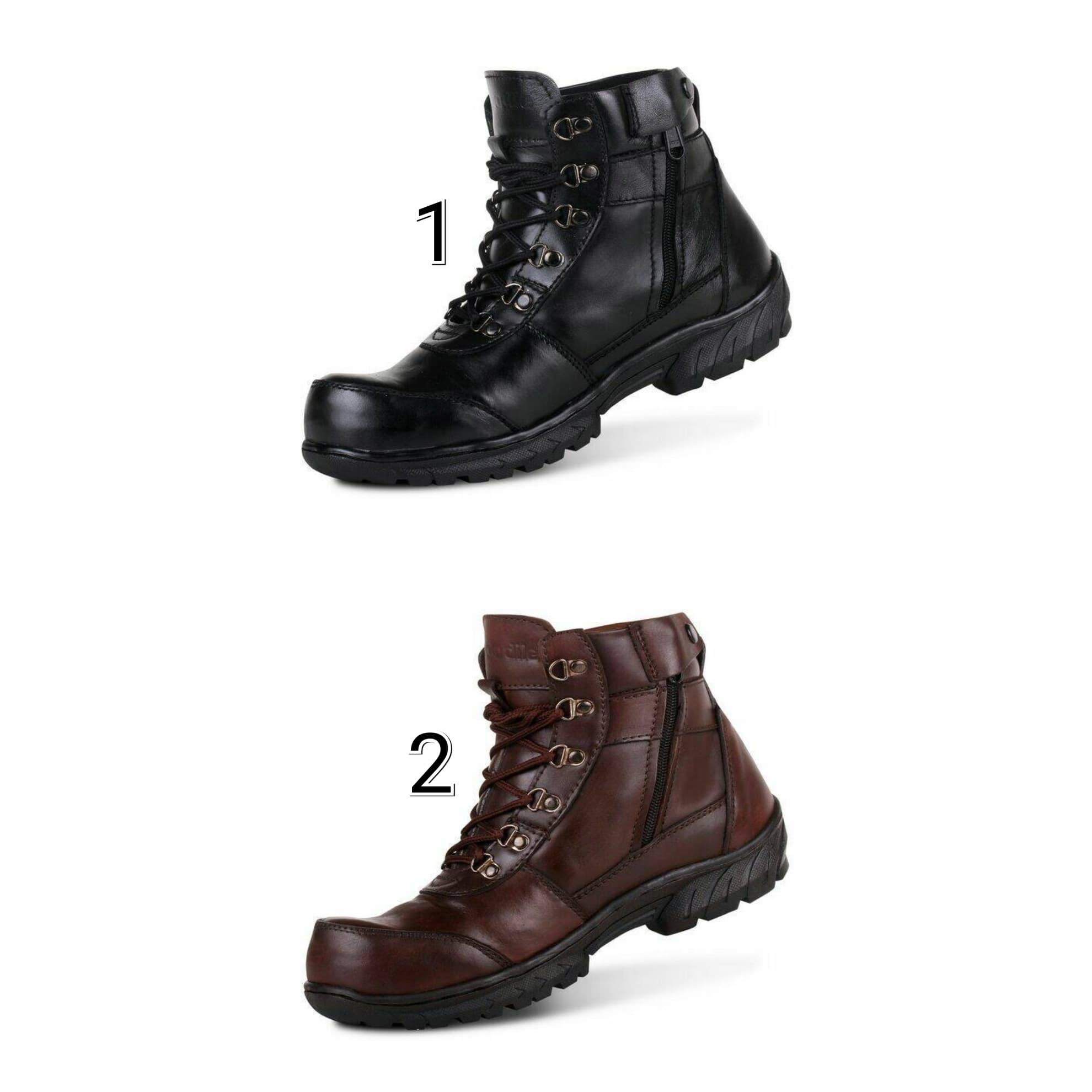 PENAWARAN Sepatu Boots Pria Crocodile Proyek Zip Kulit Asli Safety Ujung Besi