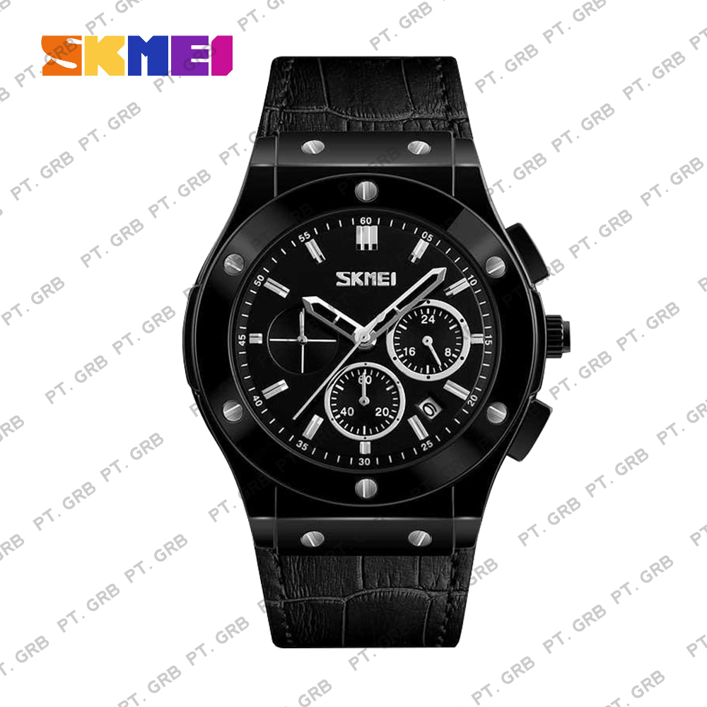 Jam Tangan Pria/Wanita Analog SKMEI 9157 Black Water Resistant 30M