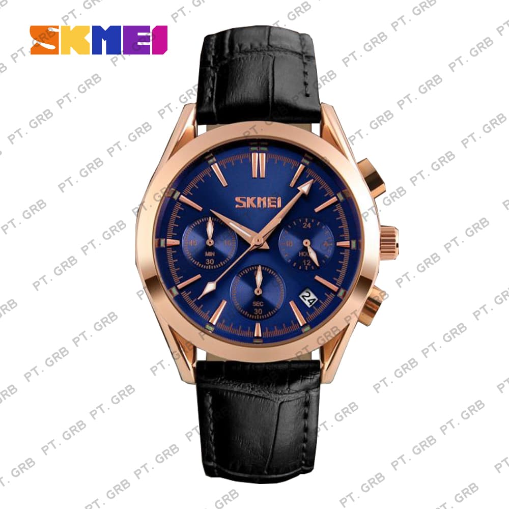 Jam Tangan Pria/Wanita Analog SKMEI 9127 Blue Water Resistant 30M