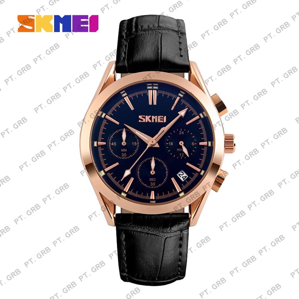 Jam Tangan Pria/Wanita Analog SKMEI 9127 Black Water Resistant 30M