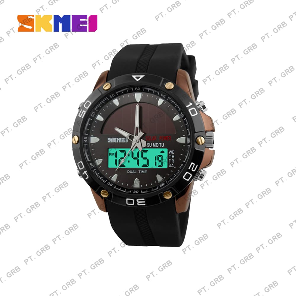 Jam Tangan Pria/Wanita Digital Analog SKMEI 1064 Brown Water Resistant 50M