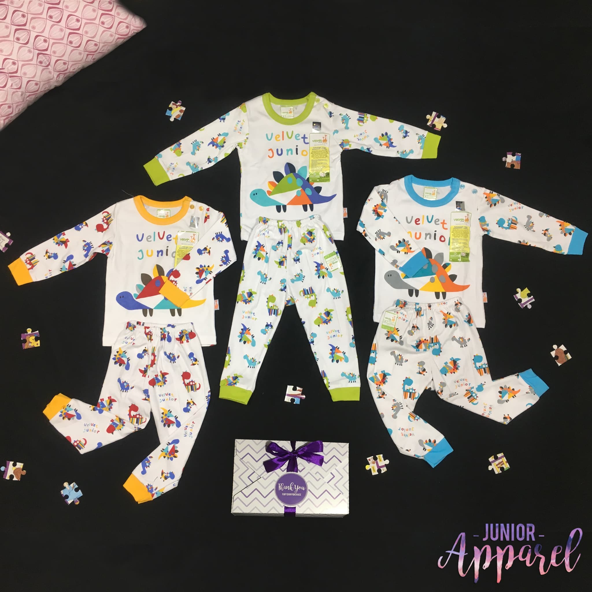 Velvet Junior Lb Setelan Panjang Baju Tidur Piyama Bayi Playful