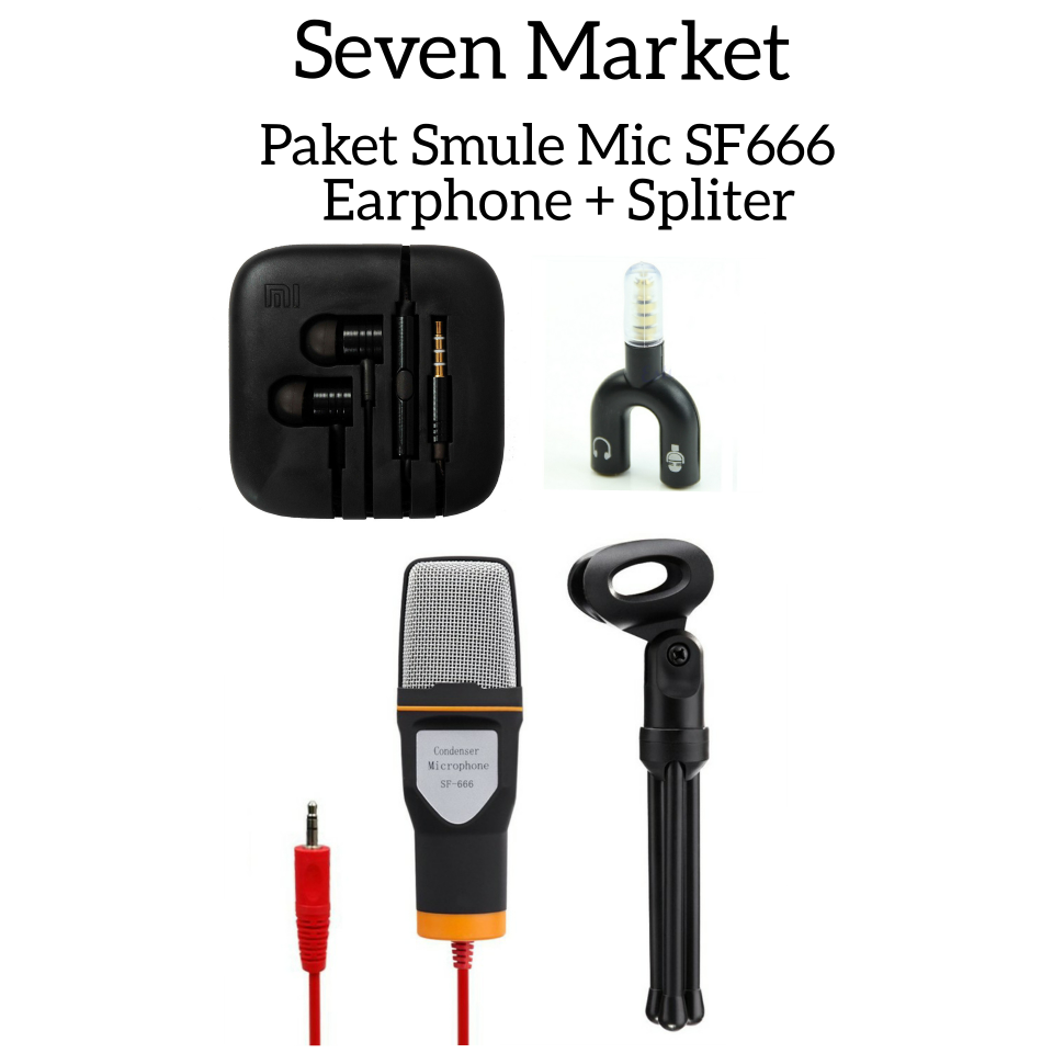 Paket Smule Mic SF666. spliter. earphone
