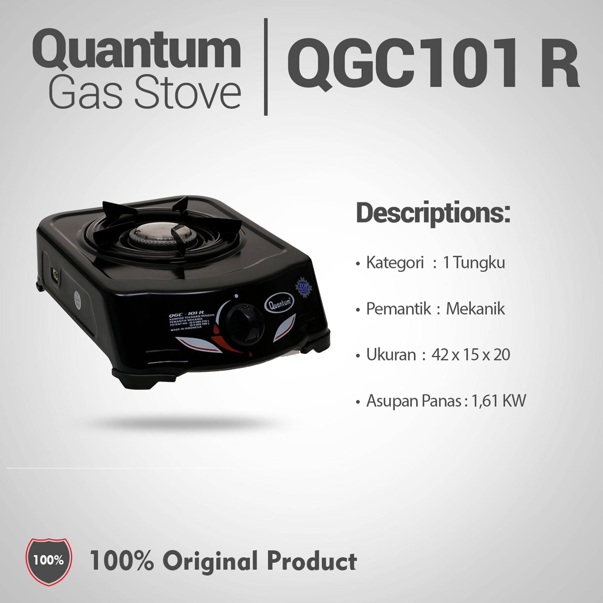 Blanja com Quantum Kompor Gas Teflon 1 Tungku Qgc 101r Blanja com .