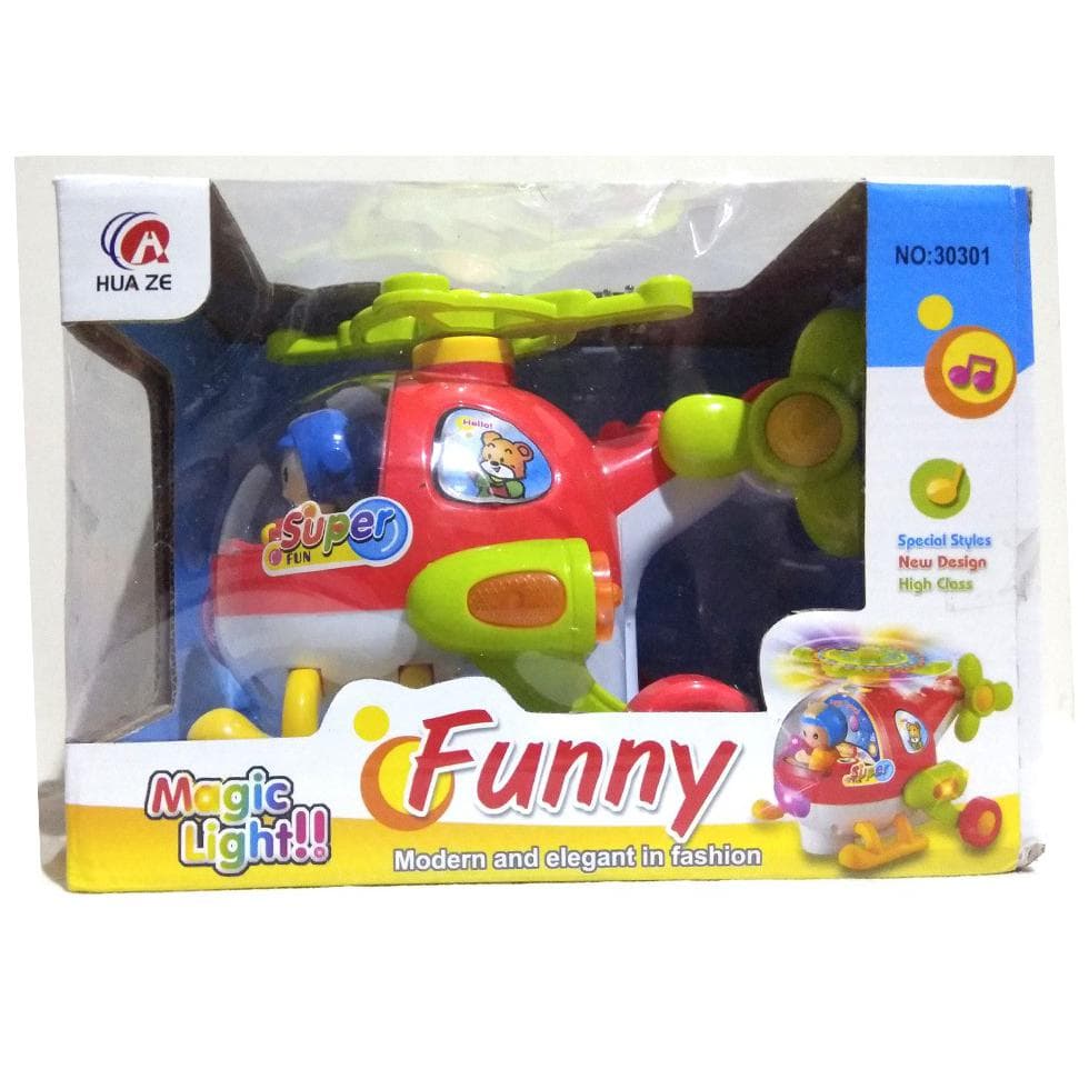 MAINAN HELIKOPTER LUCU ELEKTRONIK - FUNNY MUSIK, LAMPU DAN GERAKAN
