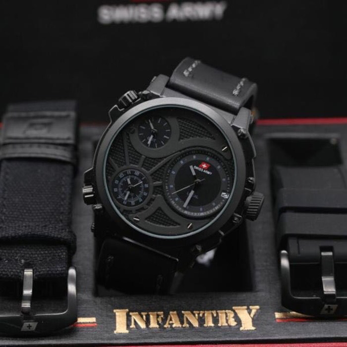 JAM TANGAN PRIA SWISS ARMY INFANTRY FULLSET PREMIUM