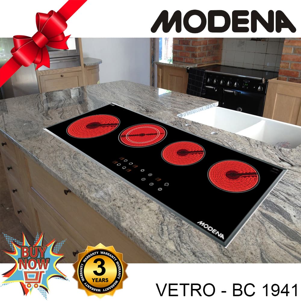 MODENA Kompor Gas Tanam 4 Tungku VETRO - BC 1941
