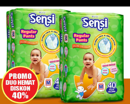 Sensi Regular M40 duo hemat popok celana bayi