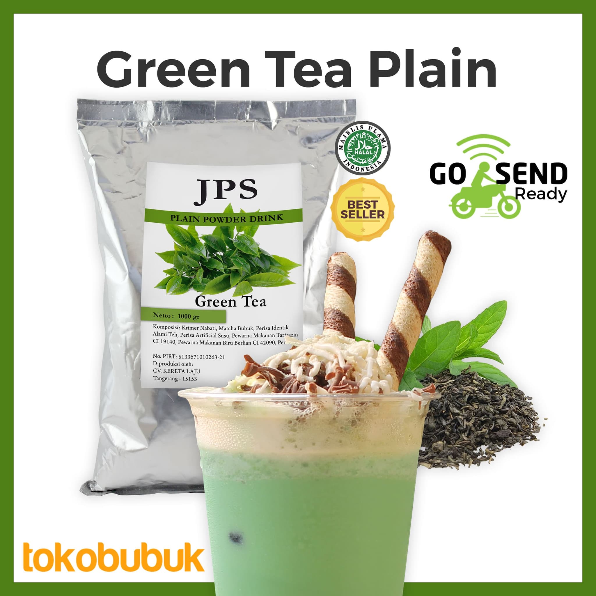 Jual JPS Bubuk Green Tea Plain (Bubuk minuman dan makanan) - Tokobubuk | Tokopedia