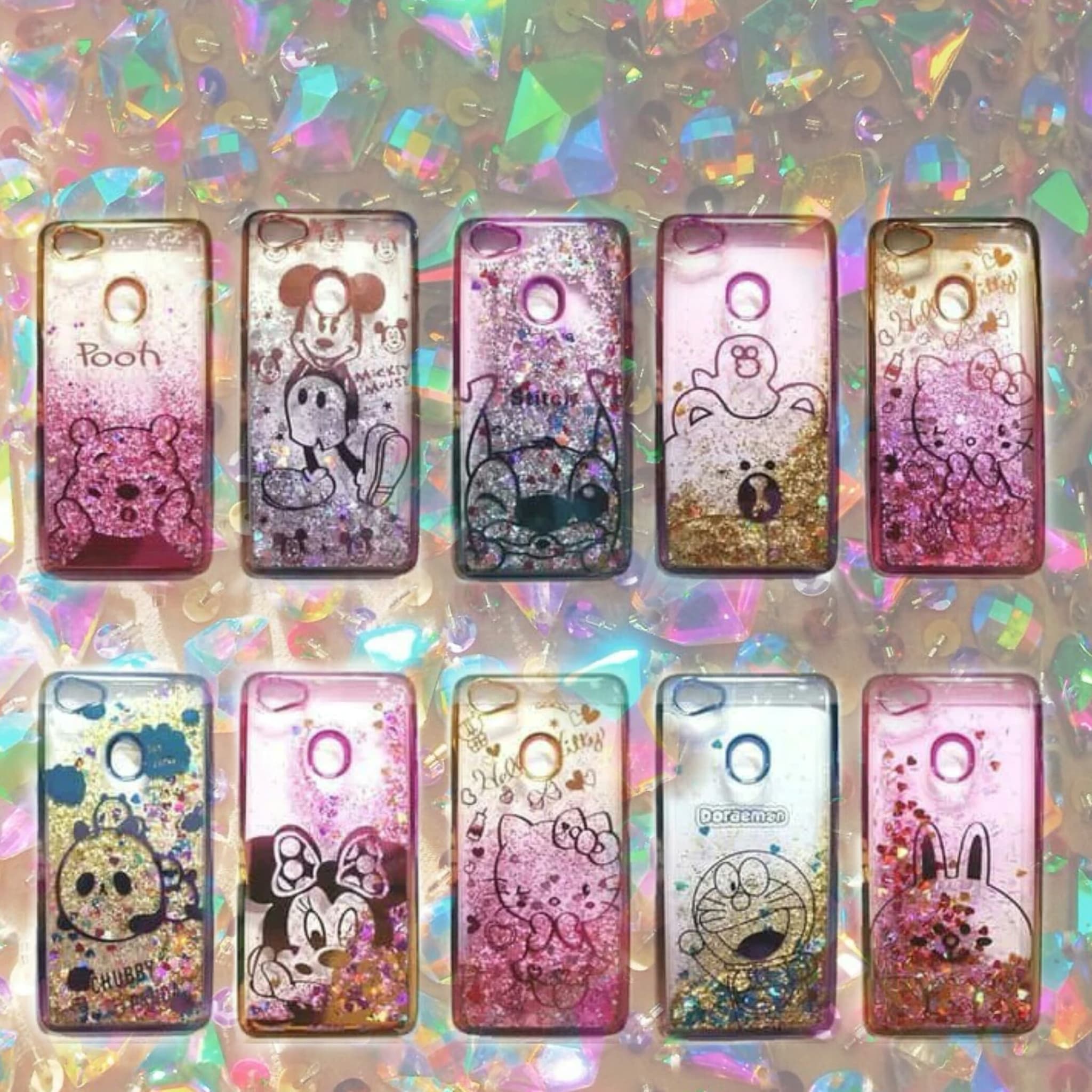 Gradient Glitter Case manik manik Karakter smartphone Hp Oppo F5
