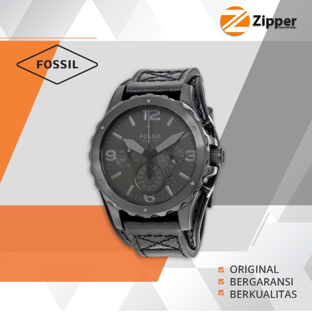 Jual Fossil JR1510 Nate Chronograph Jam Tangan Pria Tali Kulit/Leather - Biru - toko-zipper | Tokopedia