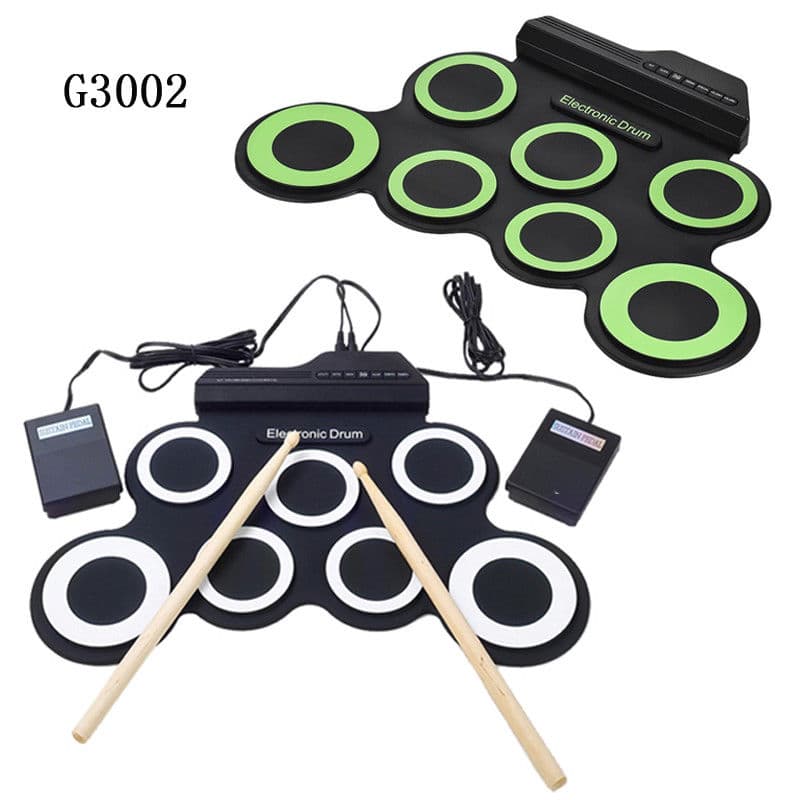 Portable Roll Up Drum Pad Set Kit 9 Pad