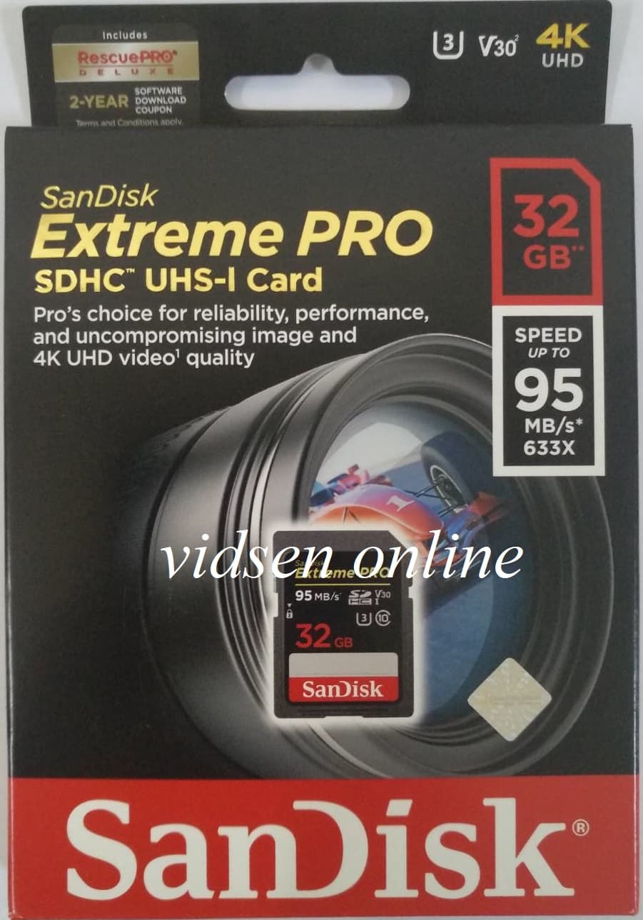 Jual SANDISK EXTREME PRO SDHC / SD CARD 32GB 95MBPS - GARANSI RESMI - memorimurah | Tokopedia