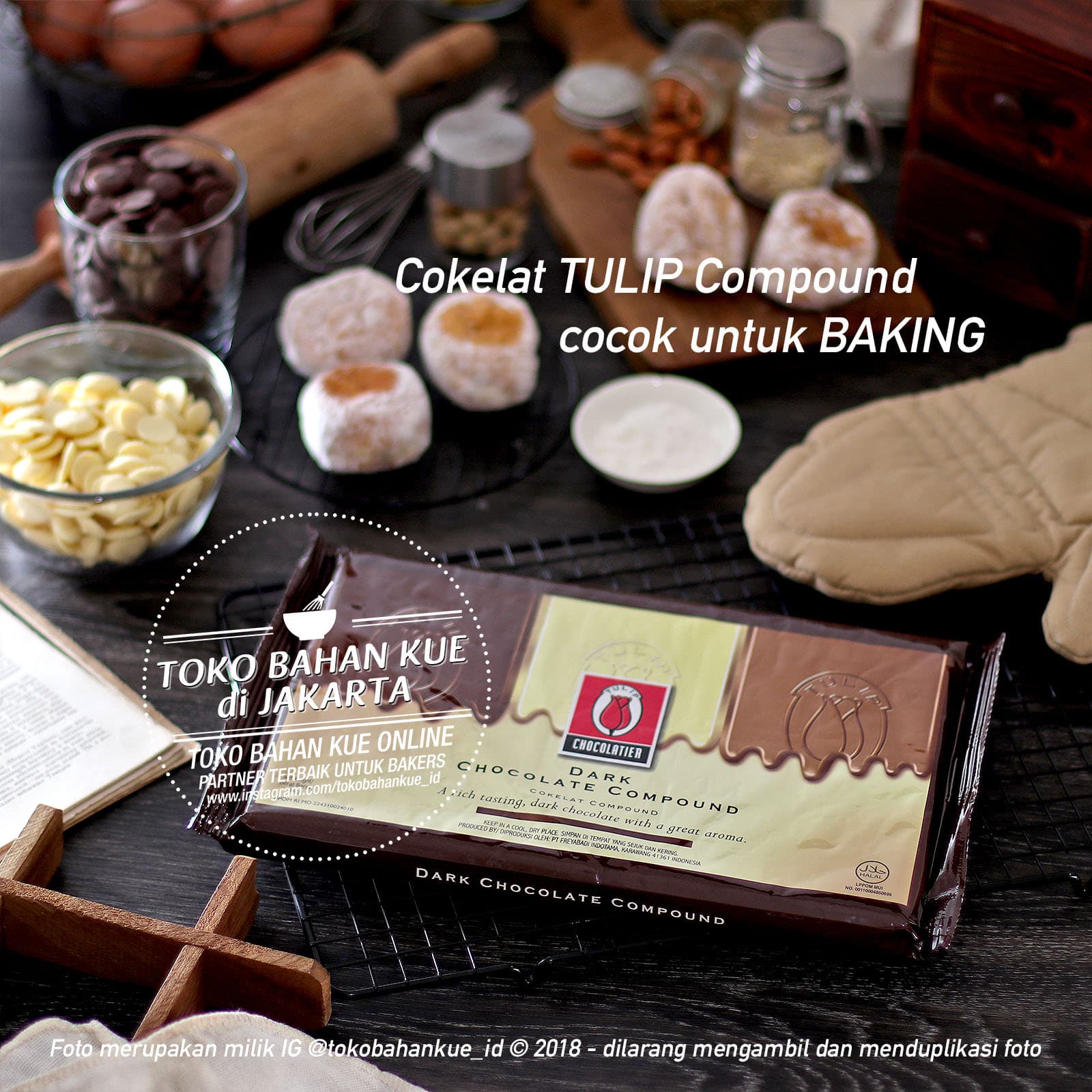 Jual Cokelat Tulip Dark Chocolate Compound Coklat Batang Murah Enak