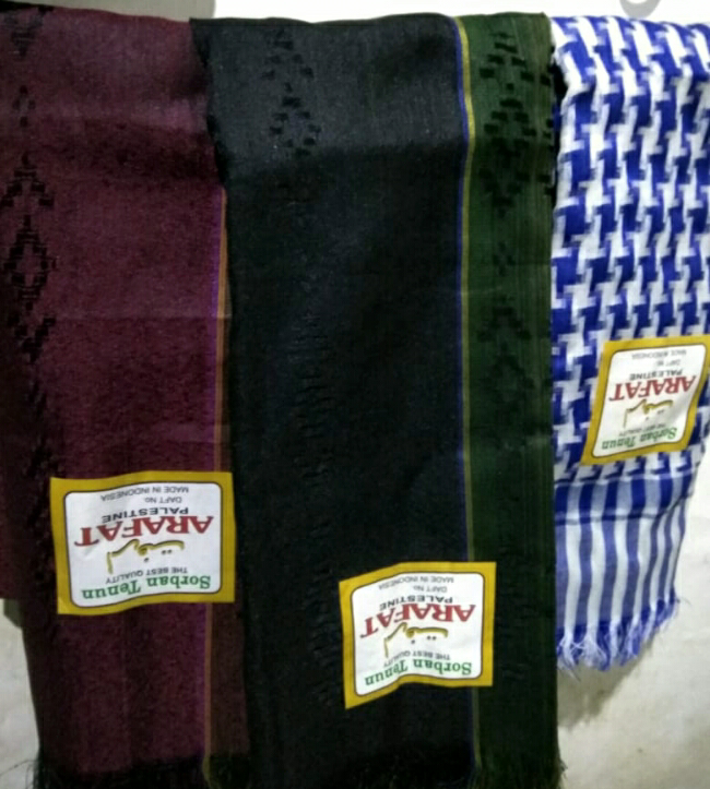 SURBAN TENUN BERKUALITAS Sorban Arab Arafat | Putih Hitam Merah Hijau