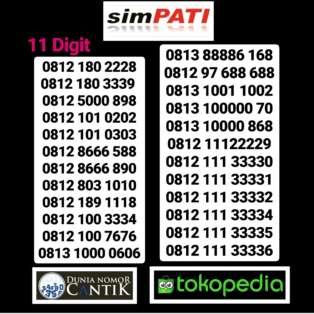 Jual Kartu Perdana Telkomsel Simpati Cantik - Nomor Cantik 89 | Tokopedia