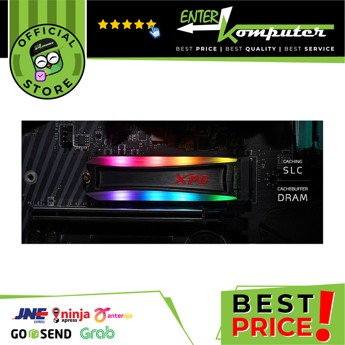 Adata Ssd Rgb Xpg Spectrix S40g 512gb Pcie Gen3x4 R 3500mb S W 3000mb S As40g 512gt C Enterkomputer