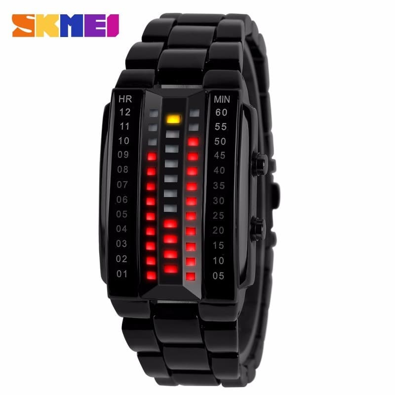 Jam Tangan Pria/Wanita LED SKMEI 1013 BLACK Water resistant 30m