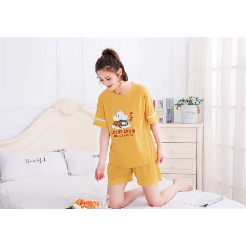 New Arrival Setelan Wanita Katun Fashion Wanita Set Rhino Mustard Bc