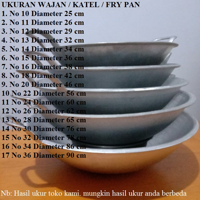 Jual Wajan Penggorengan no 15 diameter 36 cm tradisional pan - NO 15